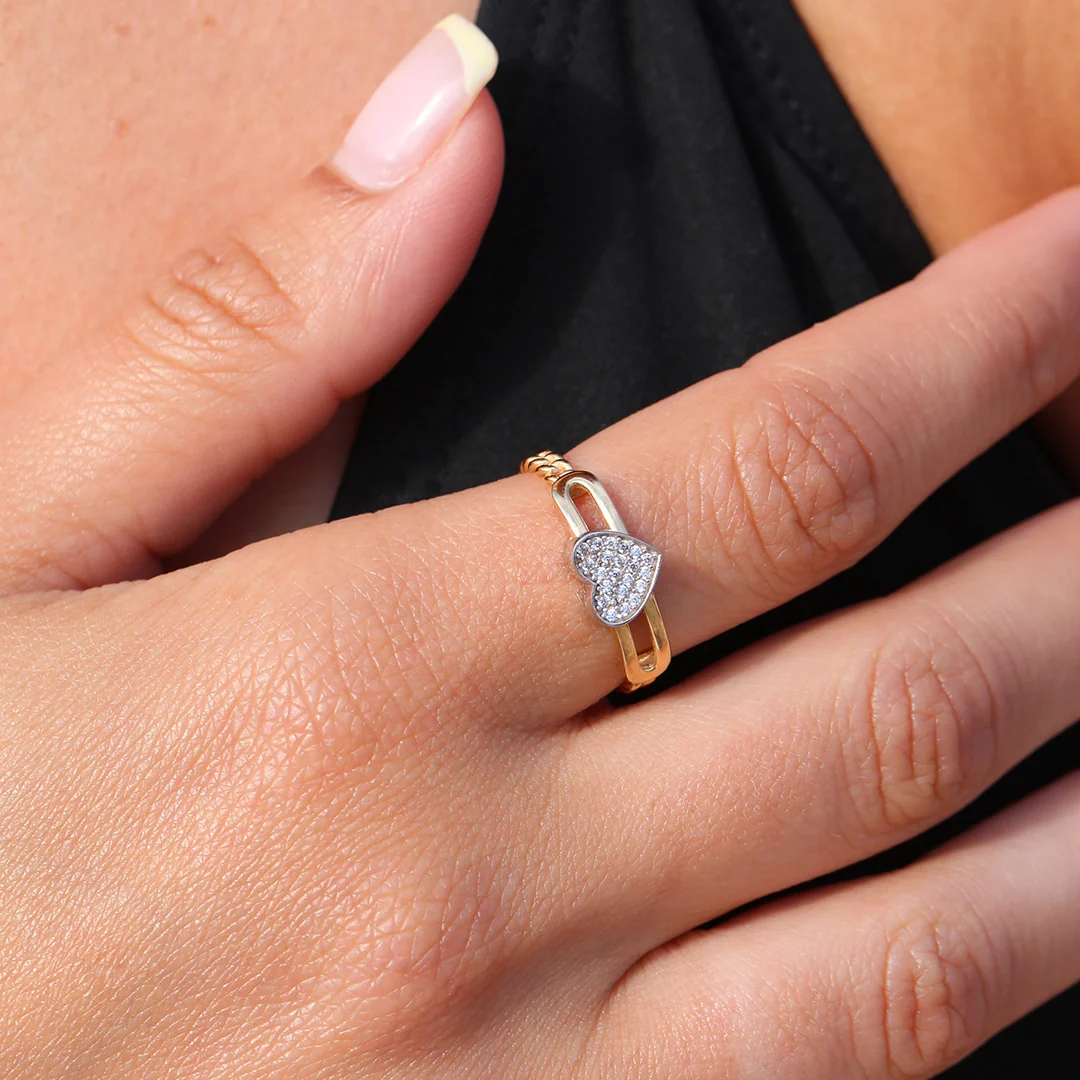 Anillo Bicolor Corazón - Image 2