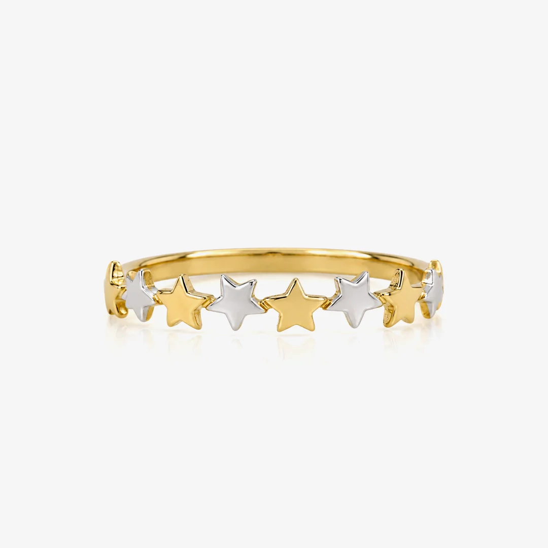 Anillo Bicolor Estrellas