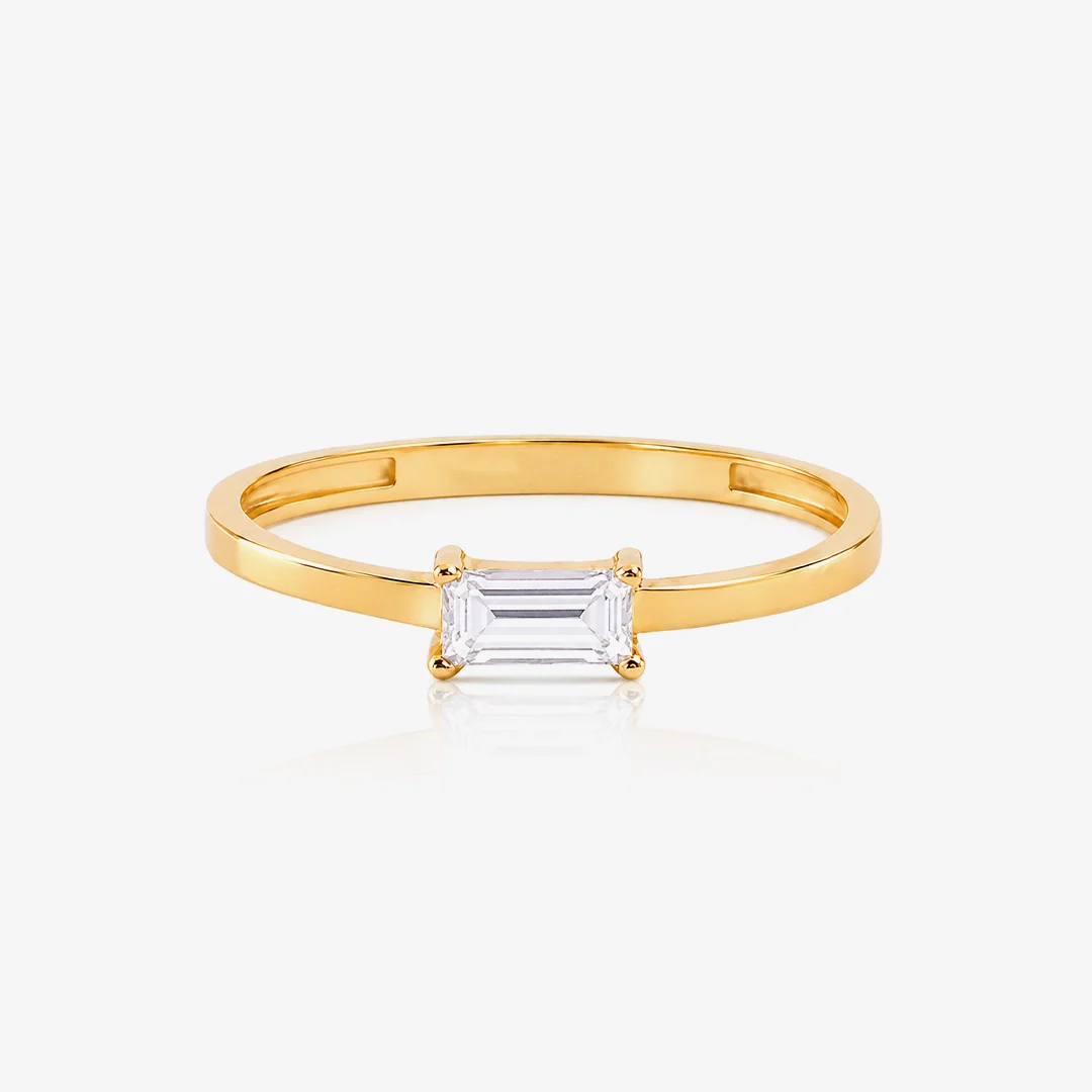 Anillo Circonita Rectangular