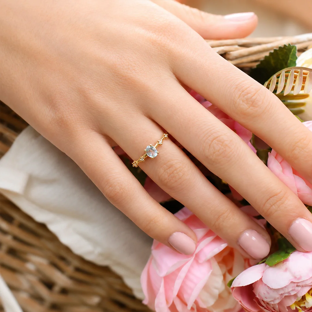 Anillo Topacio y diamantes - Image 2