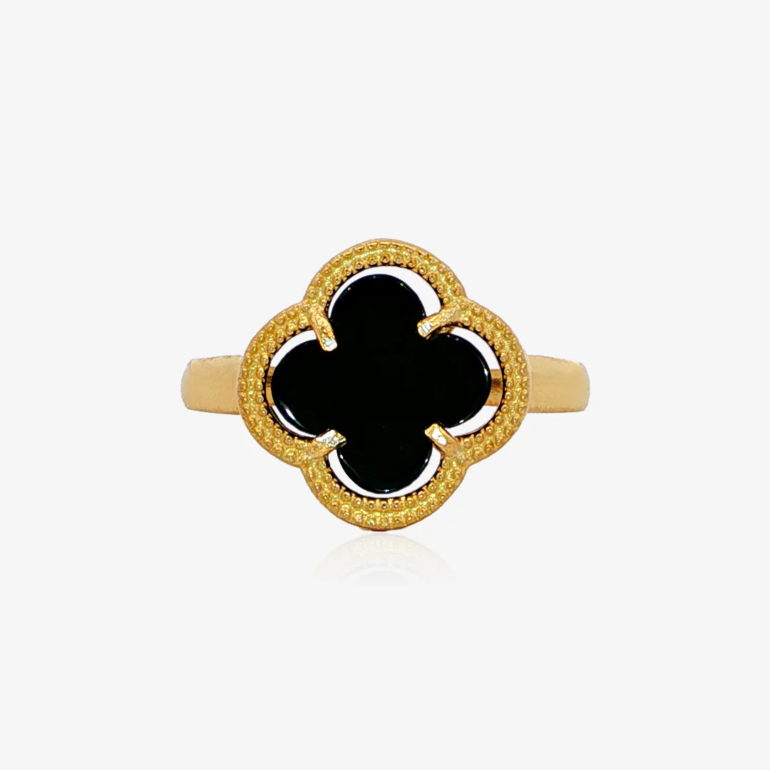 Anillo Trebol Onix