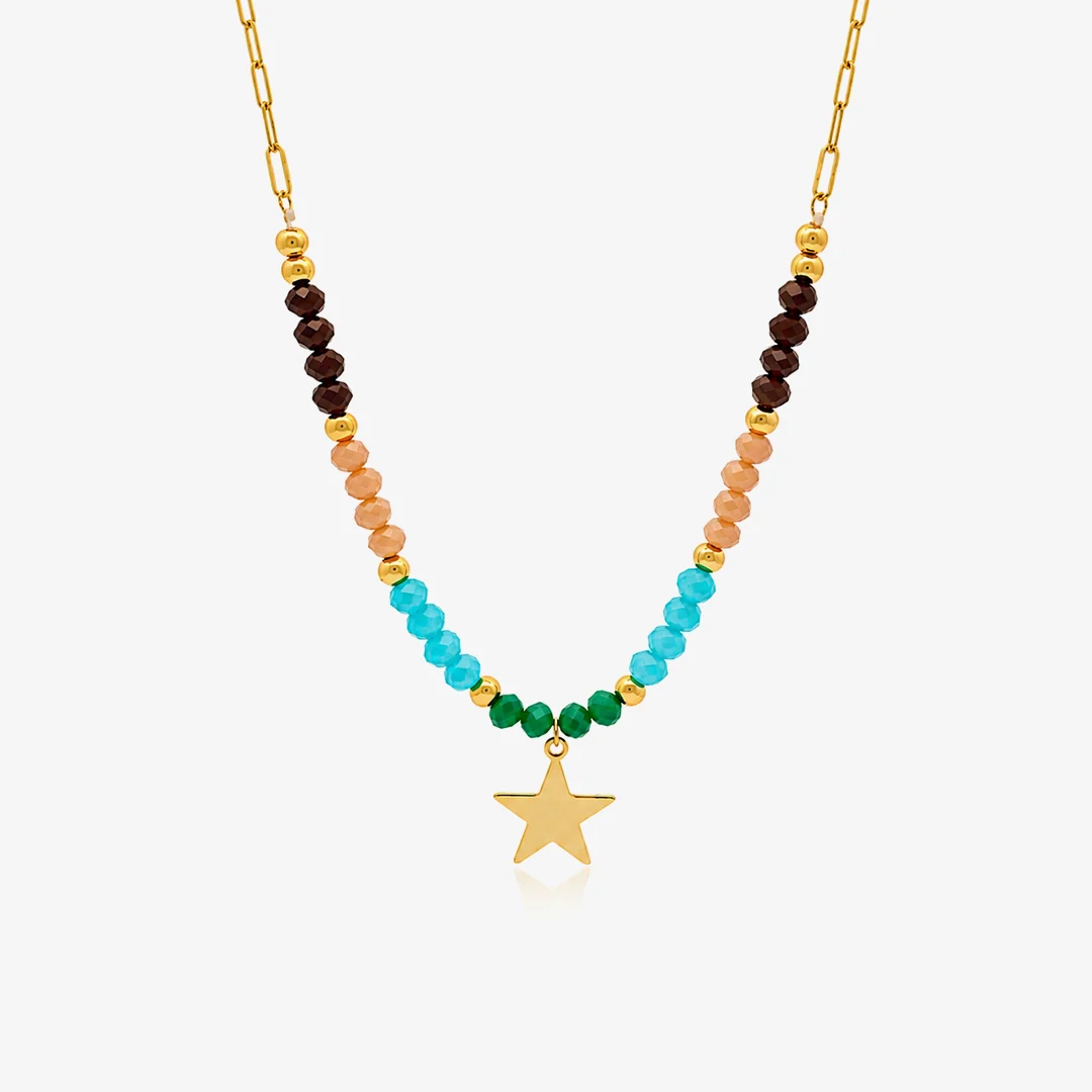 Collar Piedras Colores Estrella
