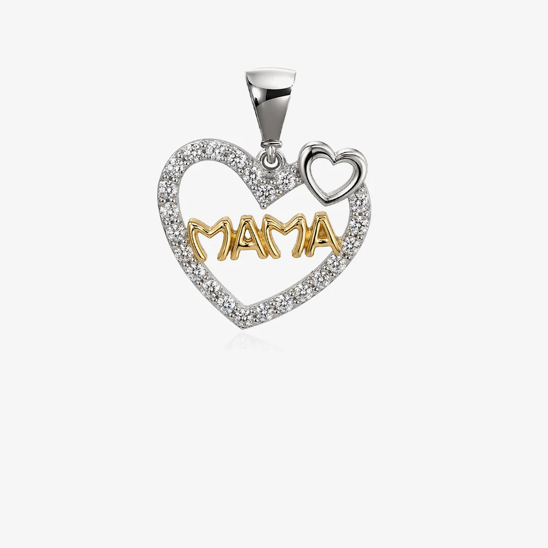 Colgante corazon circonitas mama - Image 2