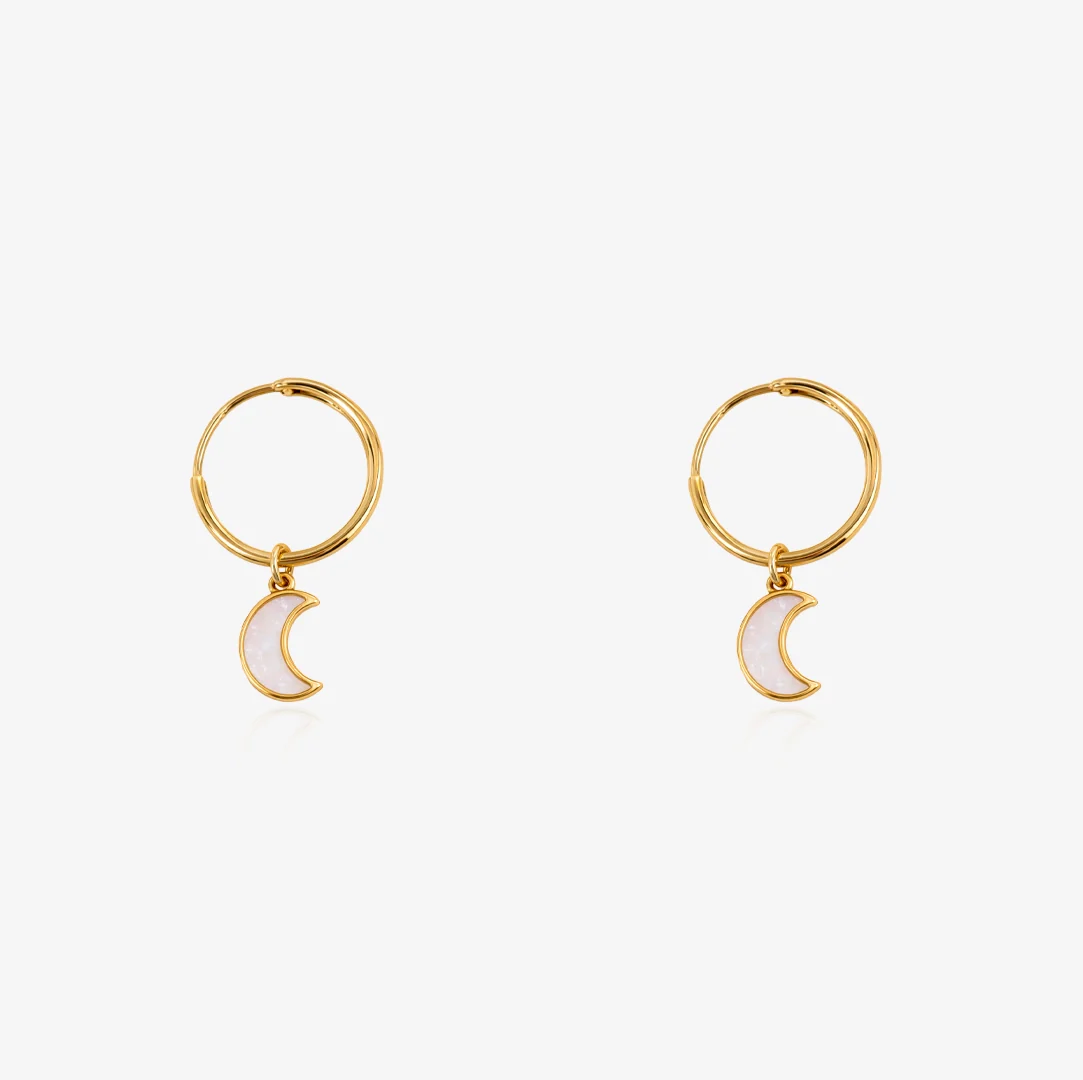 Pendientes Aro Nacar Luna