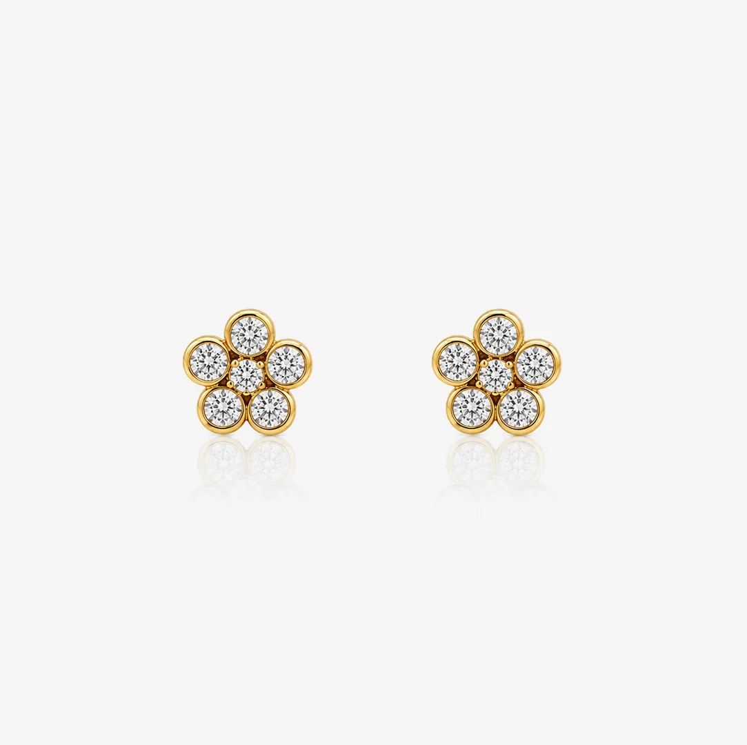 Pendientes Piedras Flor