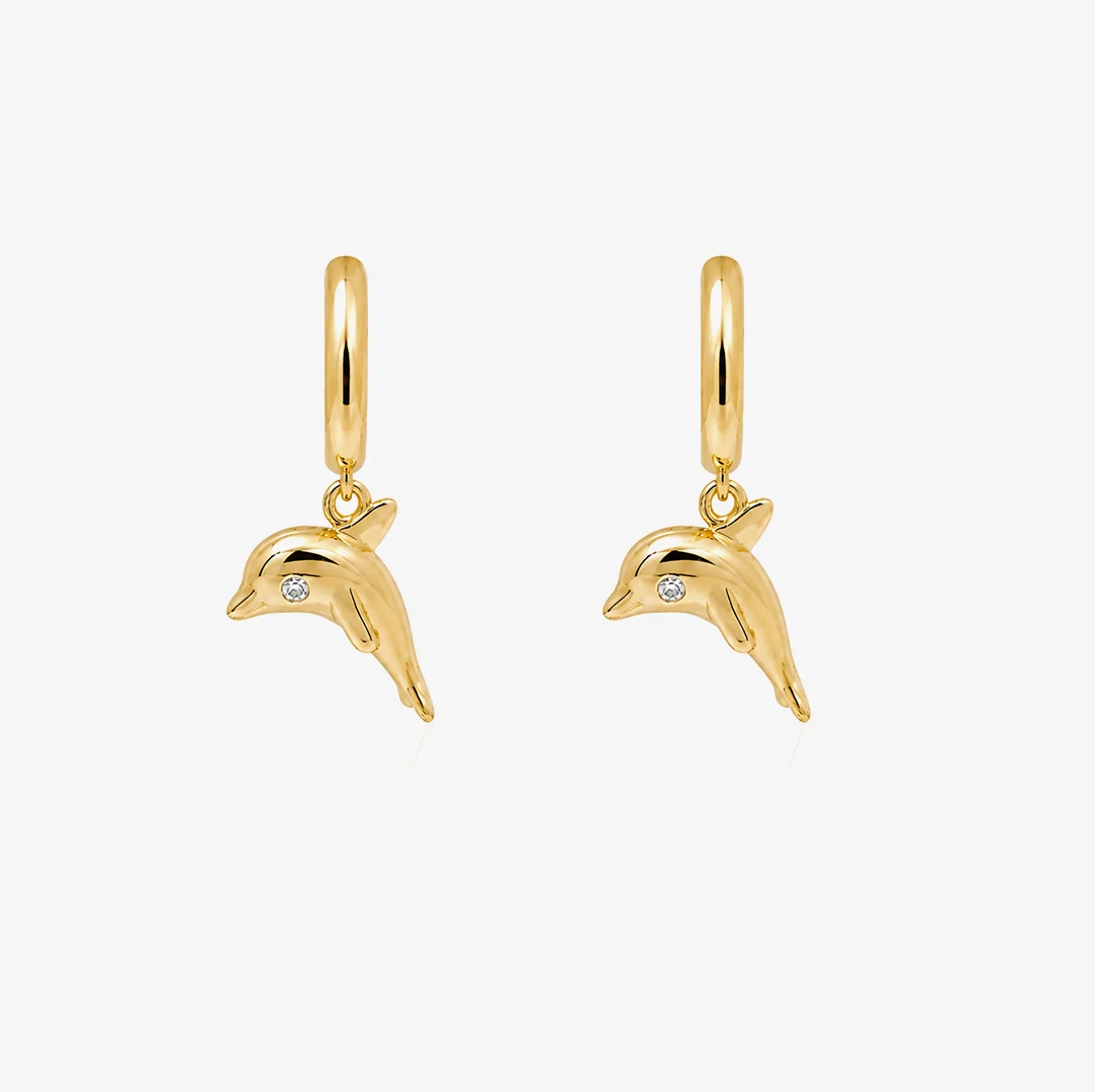 Pendientes Aro Delfín Colgante