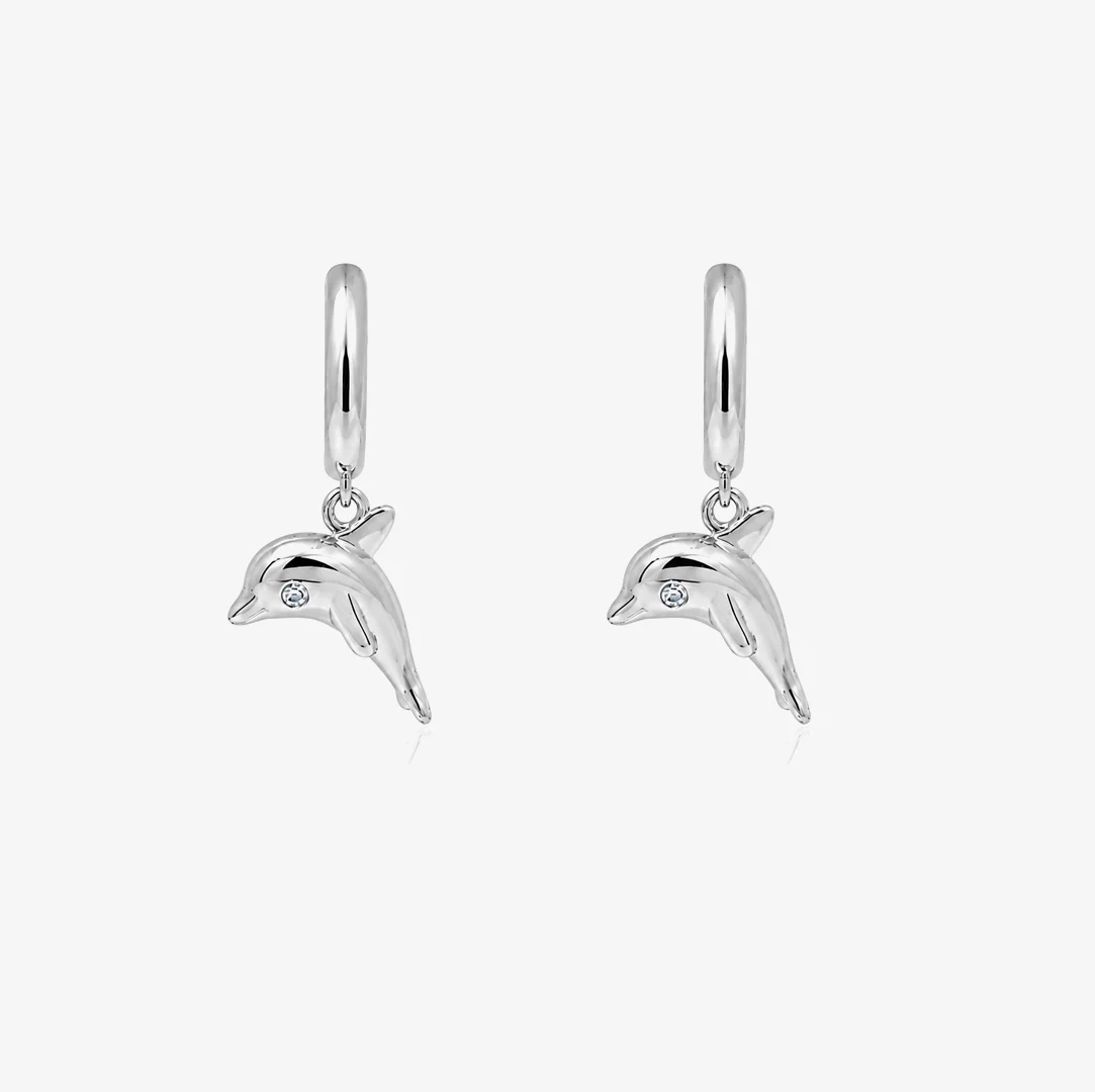 Pendientes Aro Delfín Colgante - Image 3