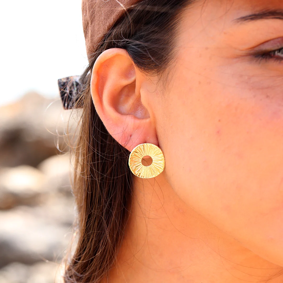 Pendientes Circulo Rayados - Image 3