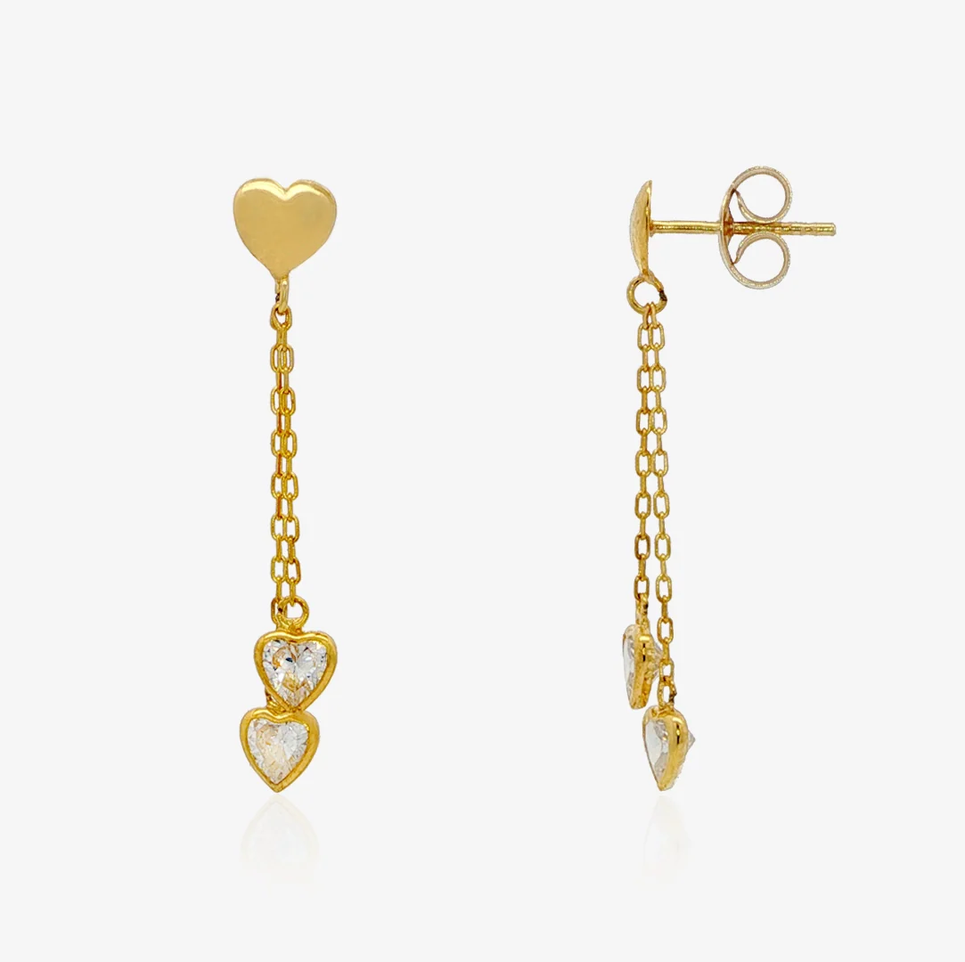 Pendientes Corazón Cadenas - Image 2