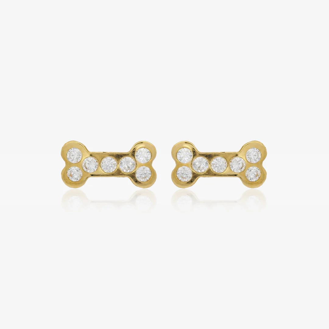 Pendientes Huesitos circonitas