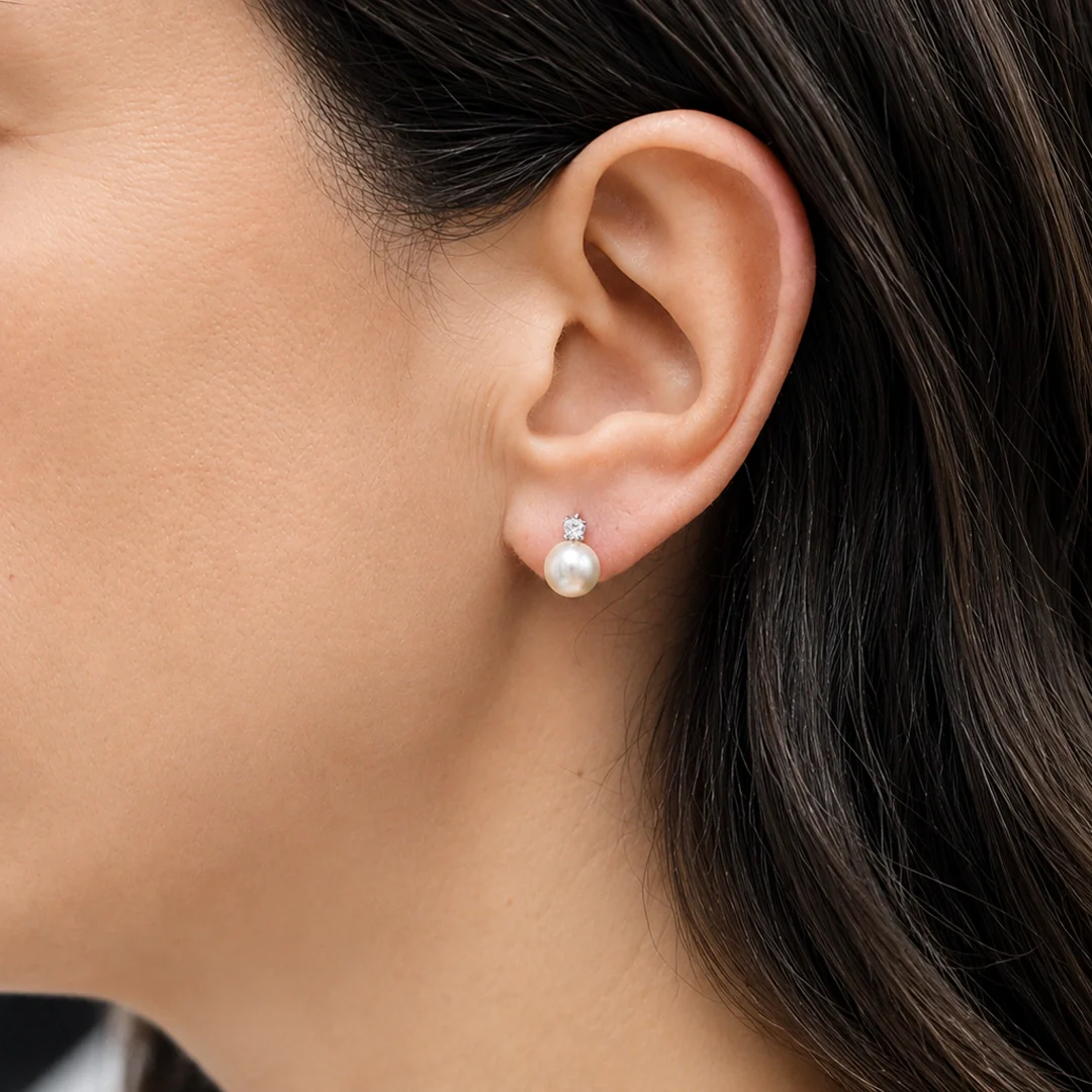 Pendientes Perla y Diamantes - Image 2