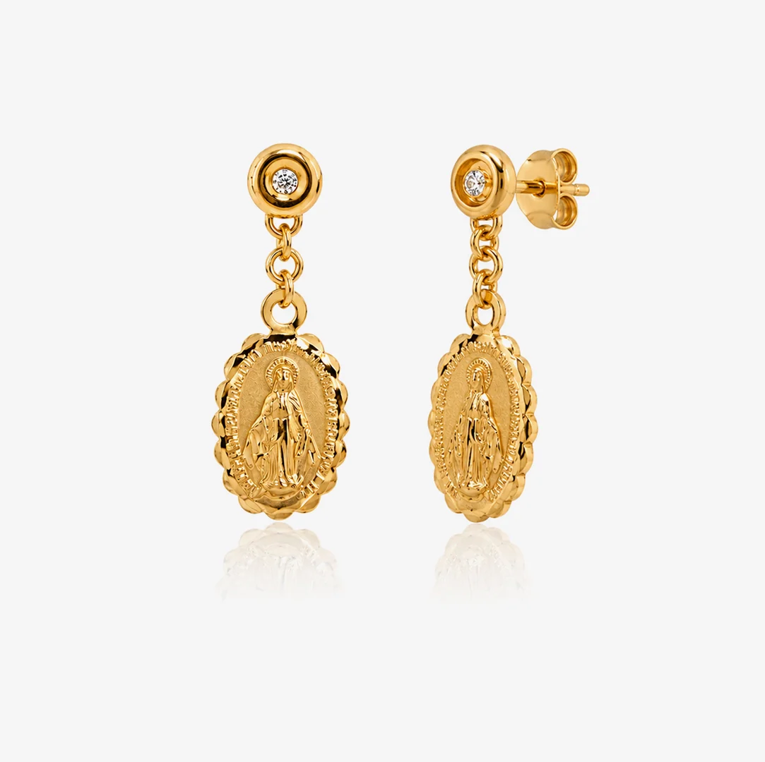 Pendientes V.Milagrosa con diamante - Image 3