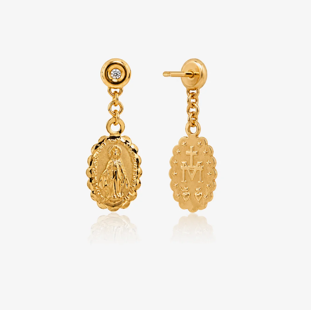 Pendientes V.Milagrosa con diamante - Image 4