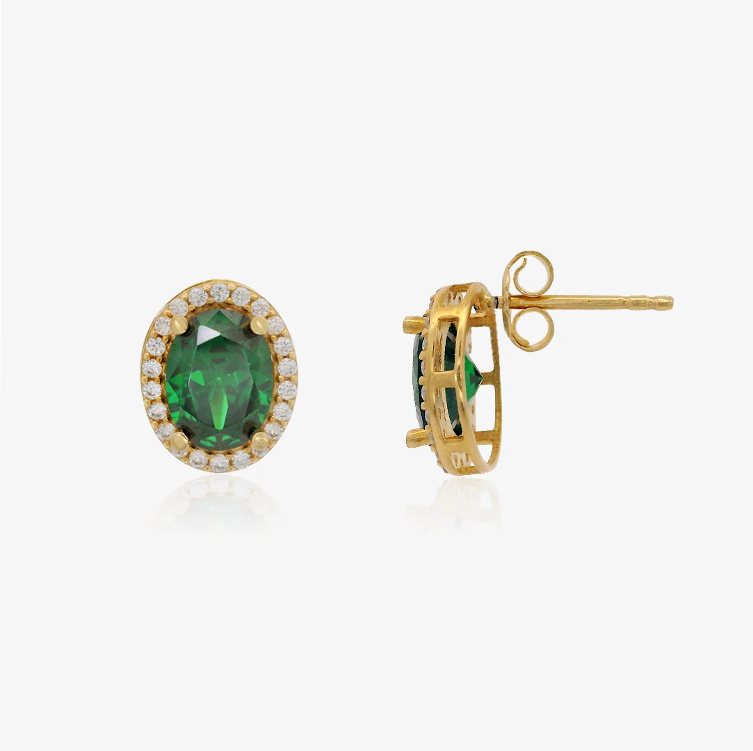 Pendientes Verde Oval - Image 3