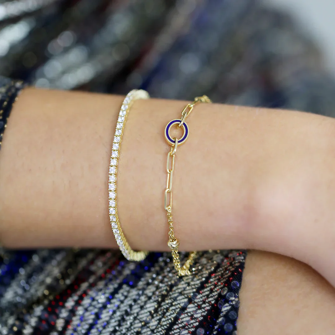 Pulsera Esmalte Azul Oval - Image 4