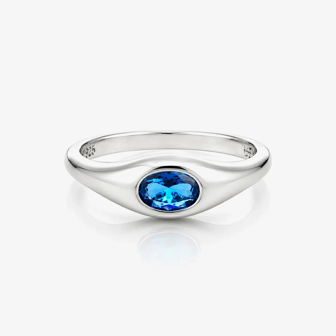 Anillo piedra Azul Luxilver