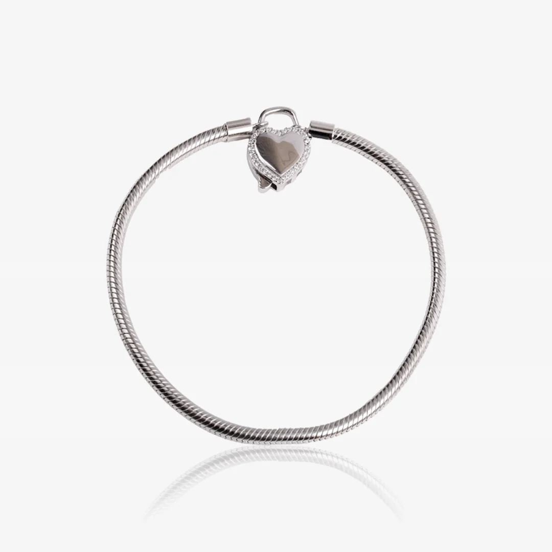 Pulsera Abalorios Corazón Circonitas